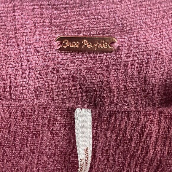 Vintage Free People Mauve Boho Hippie Long Sleeve Prairie Button Up Blouse / S - Picture 6 of 7
